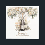 Elegant 70th Surprise Birthday Party Napkins<br><div class="desc">Elegant surprise 70th birthday party napkins,  featuring watercolor balloons,  blush pink,  cream florals and a scattering of faux gold confetti. Customize for any age.</div>