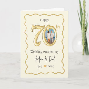 Elegant 70th Wedding Anniversary Card - Mom & Dad 