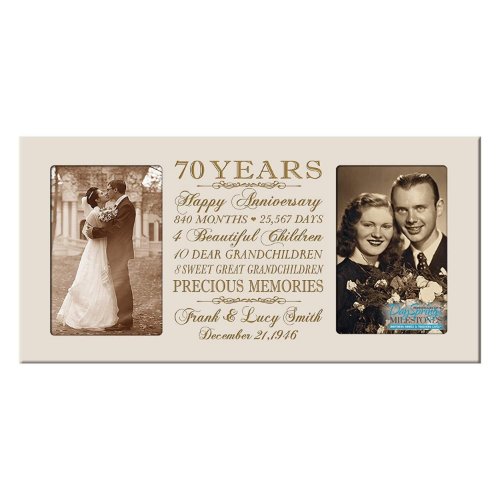 Elegant 70th Wedding Anniversary Photo Frame