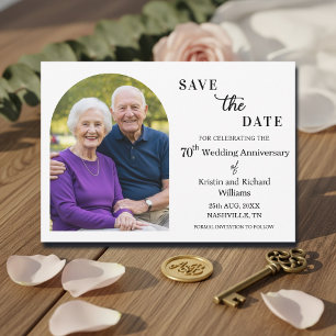 Elegant 70th Wedding Anniversary Photo Save The Date