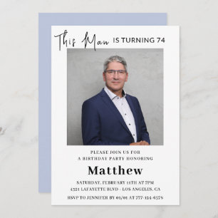 Elegant 74th birthday invitations Men Photo