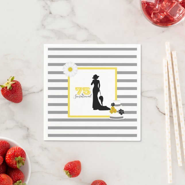 Elegant 75 & SENSATIONAL 75th Birthday Party Napkins (Insitu)