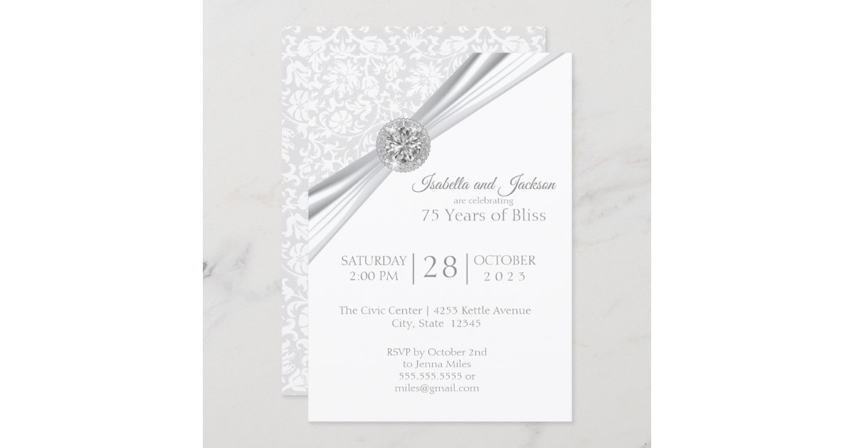 A 60th Diamond Wedding Anniversary Invite, Zazzle