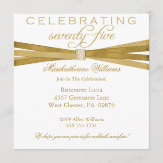 Elegant 75th Birthday Party Invitations