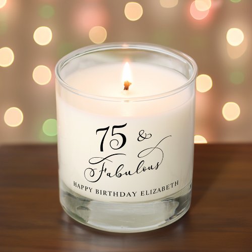 Elegant 75th Birthday Party Scented Candle