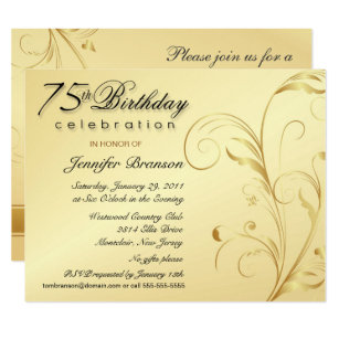 75th birthday invitations zazzle