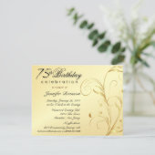 Elegant 75th Birthday Surprise Party Invitations (Standing Front)