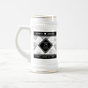 Elegant 75th Diamond Wedding Anniversary Beer Stein
