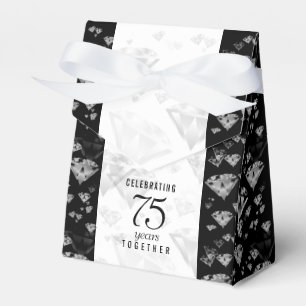 Elegant 75th Diamond Wedding Anniversary Favor Boxes