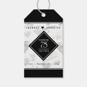 Elegant 75th Diamond Wedding Anniversary Gift Tags