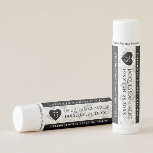 Elegant 75th Diamond Wedding Anniversary Lip Balm