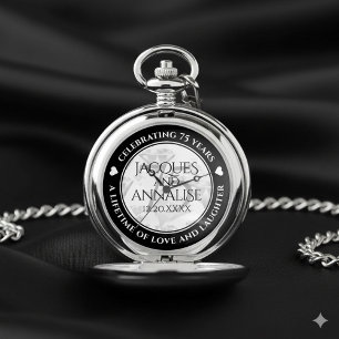 Elegant 75th Diamond Wedding Anniversary Pocket Watch