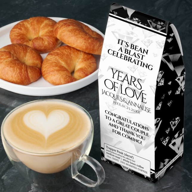 Elegant 75th Diamond Wedding Anniversary Roasted Coffee (Breakfast)