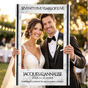 Elegant 75th Diamond Wedding Anniversary Selfie Frame