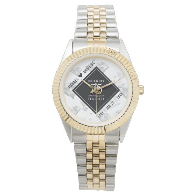 Elegant 75th Diamond Wedding Anniversary Watch (Front)