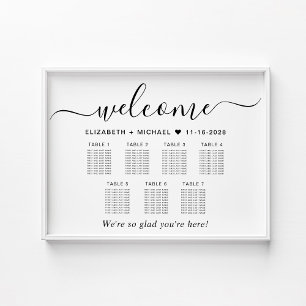 Elegant 7 Table Wedding Seating Chart