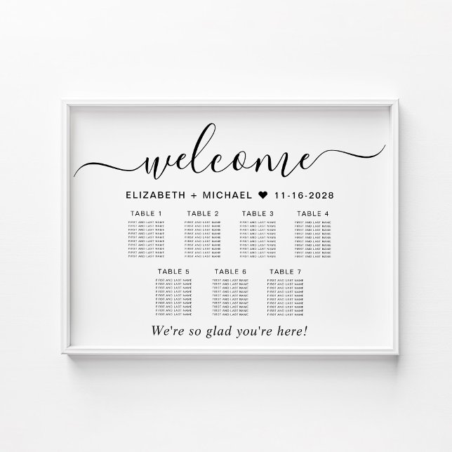Elegant 7 Table Wedding Seating Chart (Creator Uploaded)