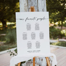 Elegant 7 Tables Favorite People Seating Chart