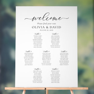 Elegant 7 Tables Welcome Acrylic Seating Chart