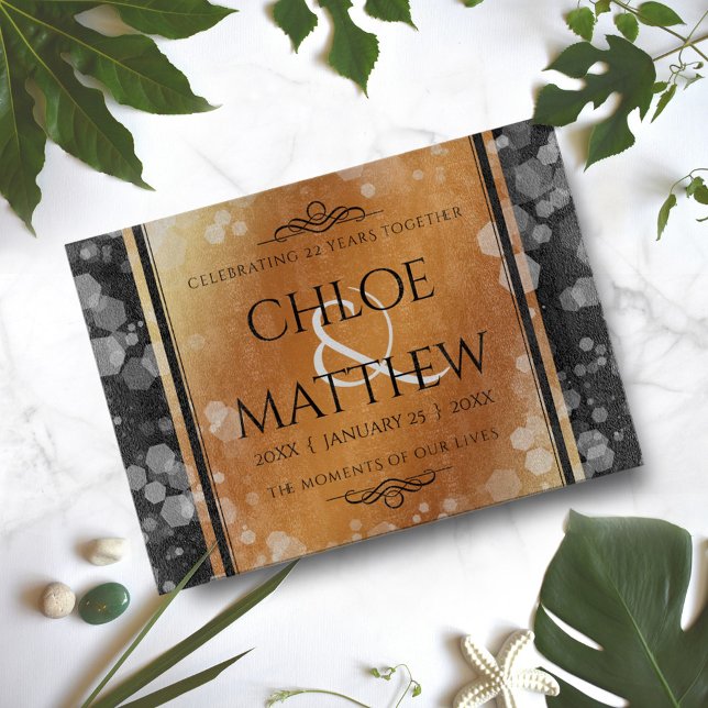 Elegant 7th 22nd 49th Copper Wedding Anniversary Cutting Board (Creator Uploaded)