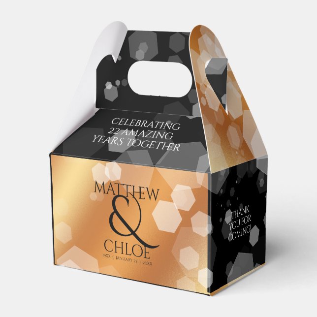 Elegant 7th 22nd 49th Copper Wedding Anniversary Favor Boxes (Front Side)