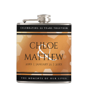 Elegant 7th 22nd 49th Copper Wedding Anniversary Flask