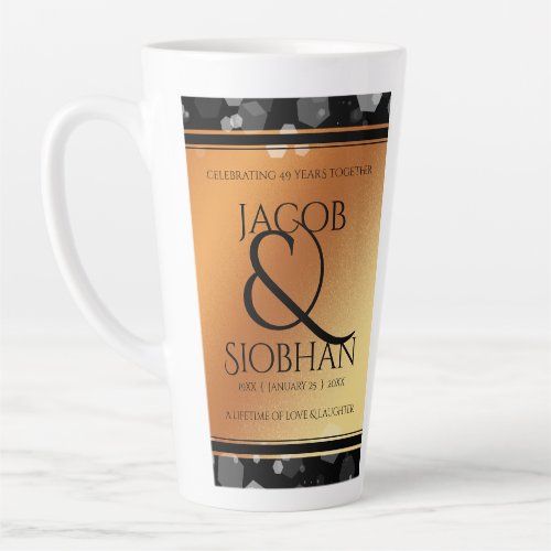 Elegant 7th 22nd 49th Copper Wedding Anniversary Latte Mug