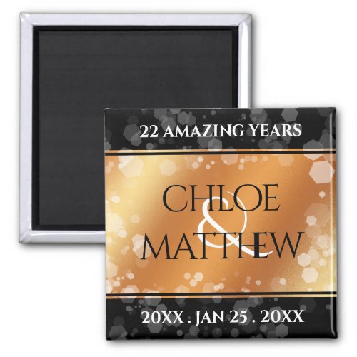 Elegant 7th 22nd 49th Copper Wedding Anniversary Magnet