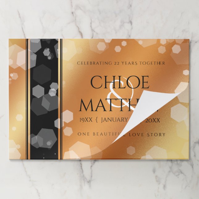 Elegant 7th 22nd 49th Copper Wedding Anniversary Paper Pad (Folded)