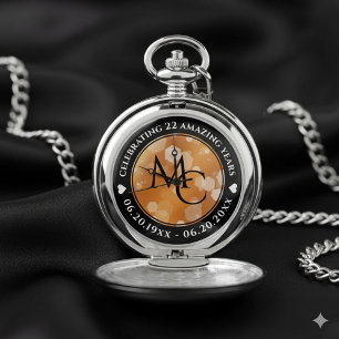 Elegant 7th 22nd 49th Copper Wedding Anniversary Pocket Watch