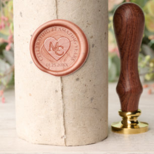 Elegant 7th 22nd 49th Copper Wedding Anniversary Wax Seal Stamp