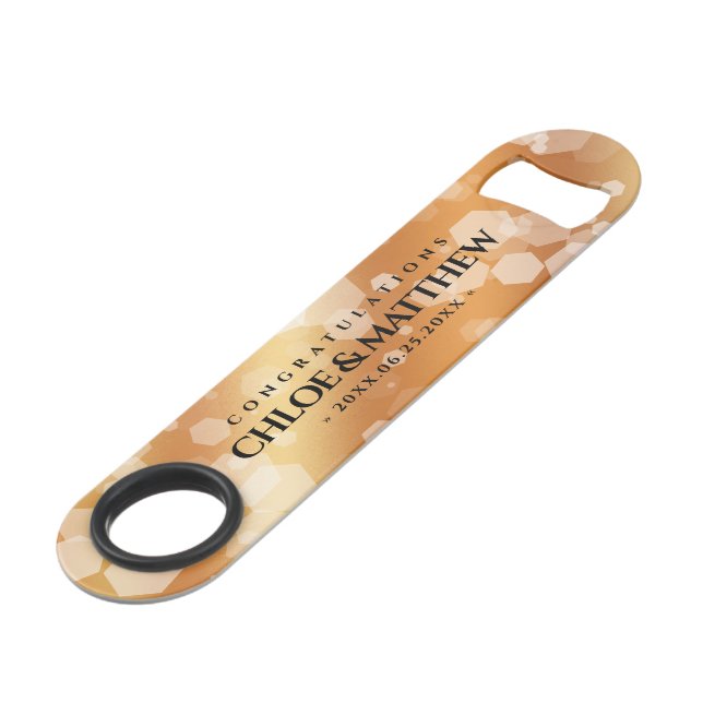 Elegant 7th 22nd Copper Wedding Anniversary Bar Key (Front Angled)