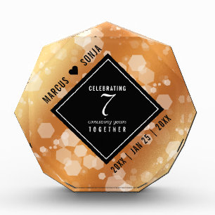 Elegant 7th Copper Wedding Anniversary Acrylic Award