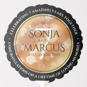 Elegant 7th Copper Wedding Anniversary Balloon