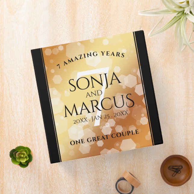 Elegant 7th Copper Wedding Anniversary Celebration 3 Ring Binder (In Situ)