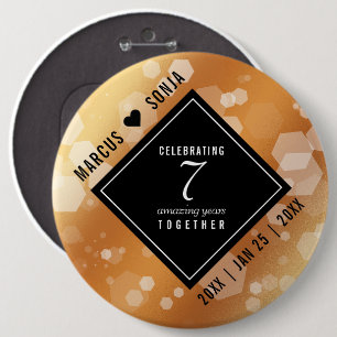 Elegant 7th Copper Wedding Anniversary Celebration Button