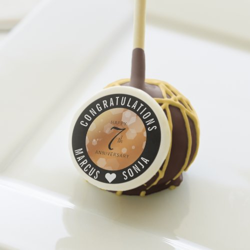 Elegant 7th Copper Wedding Anniversary Celebration Cake Pops