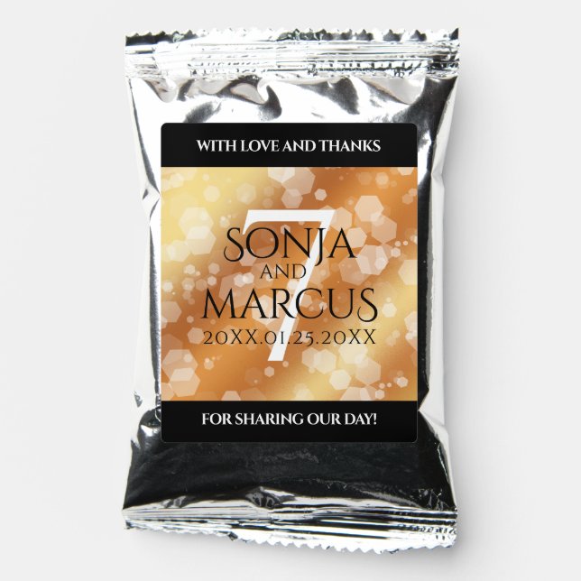 Elegant 7th Copper Wedding Anniversary Celebration Coffee Drink Mix (Front)