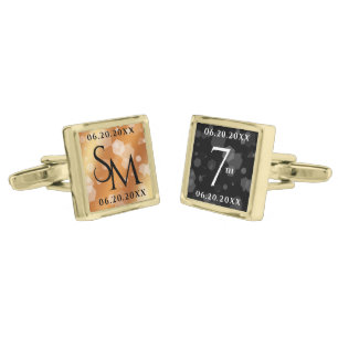 Elegant 7th Copper Wedding Anniversary Celebration Cufflinks