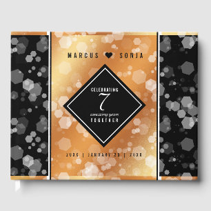 Elegant 7th Copper Wedding Anniversary Celebration Guest Book