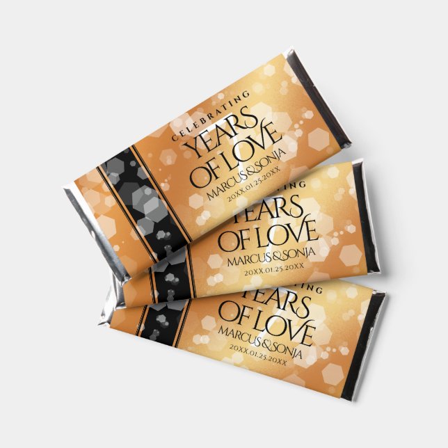 Elegant 7th Copper Wedding Anniversary Celebration Hershey Bar Favors (Front)