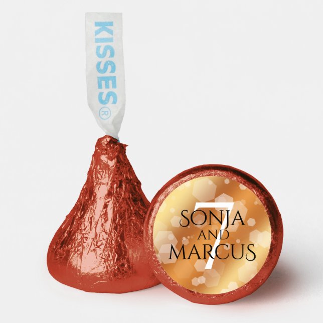 Elegant 7th Copper Wedding Anniversary Celebration Hershey®'s Kisses® (Front)