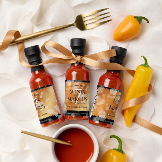 Elegant 7th Copper Wedding Anniversary Celebration Hot Sauces (Wedding)