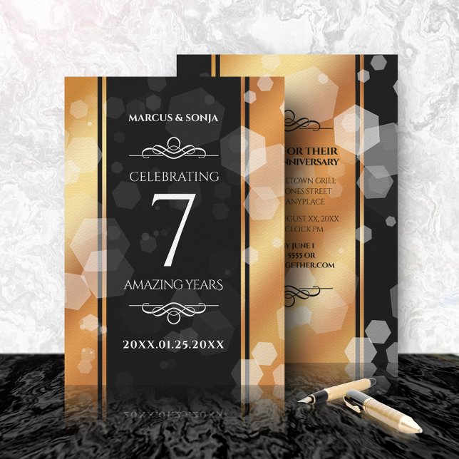 Elegant 7th Copper Wedding Anniversary Celebration Invitation (Creator Uploaded)