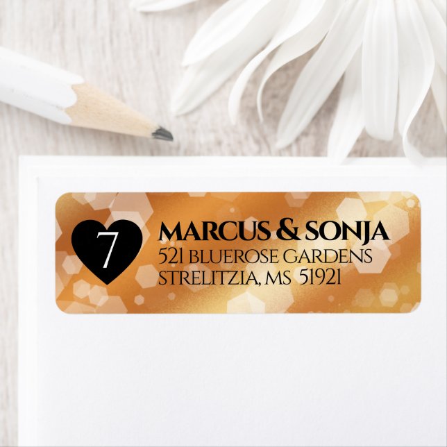 Elegant 7th Copper Wedding Anniversary Celebration Label (Insitu)