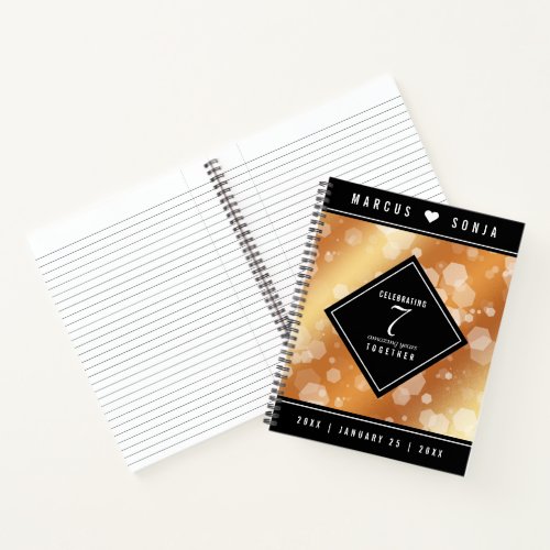 Elegant 7th Copper Wedding Anniversary Celebration Notebook