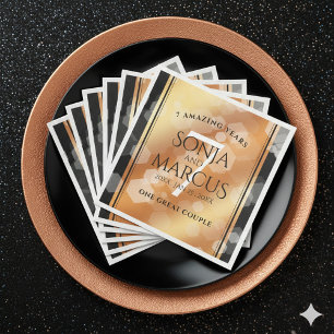 Elegant 7th Copper Wedding Anniversary Celebration Paper Dinner Napkins
