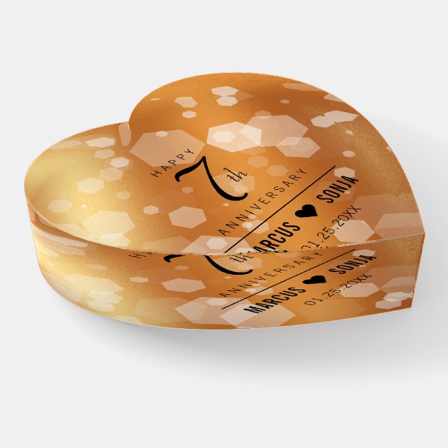 Elegant 7th Copper Wedding Anniversary Celebration Paperweight (Angled)