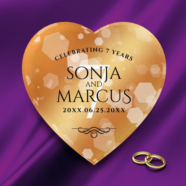 Elegant 7th Copper Wedding Anniversary Celebration Paperweight (Creator Uploaded)