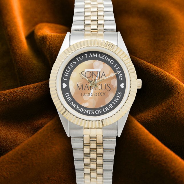 Elegant 7th Copper Wedding Anniversary Celebration Watch (Elegant 7th Copper Wedding Anniversary Wristwatch Cover Photo)